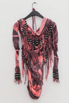 WINDOWSEN Fringed hooded dress with gloves 24D003PK
